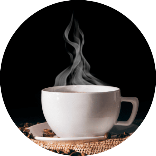 steaming hot cortado coffee